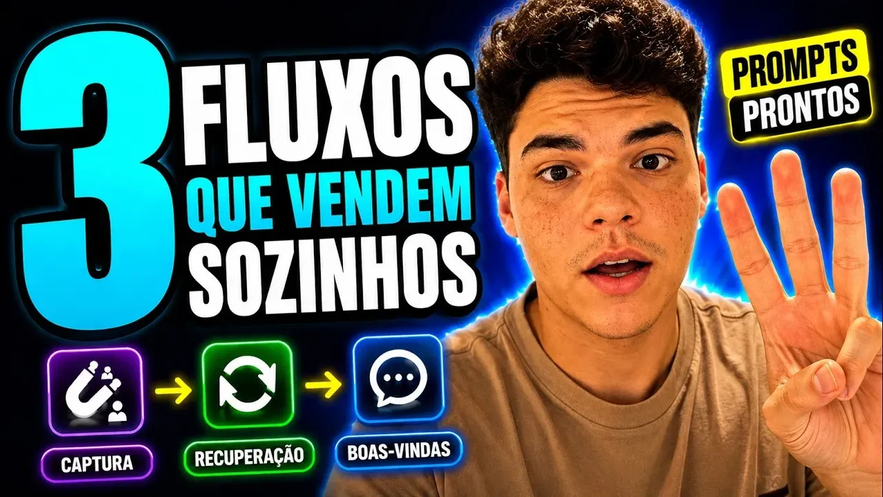 Thumbnail do vídeo com Marcos Varotti explicando os fluxos de automação para vender no Instagram.