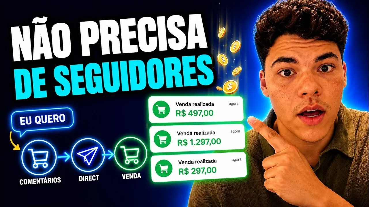 Thumbnail do vídeo da Gaio sobre como captar e-mails por DM e vender no Instagram com automação