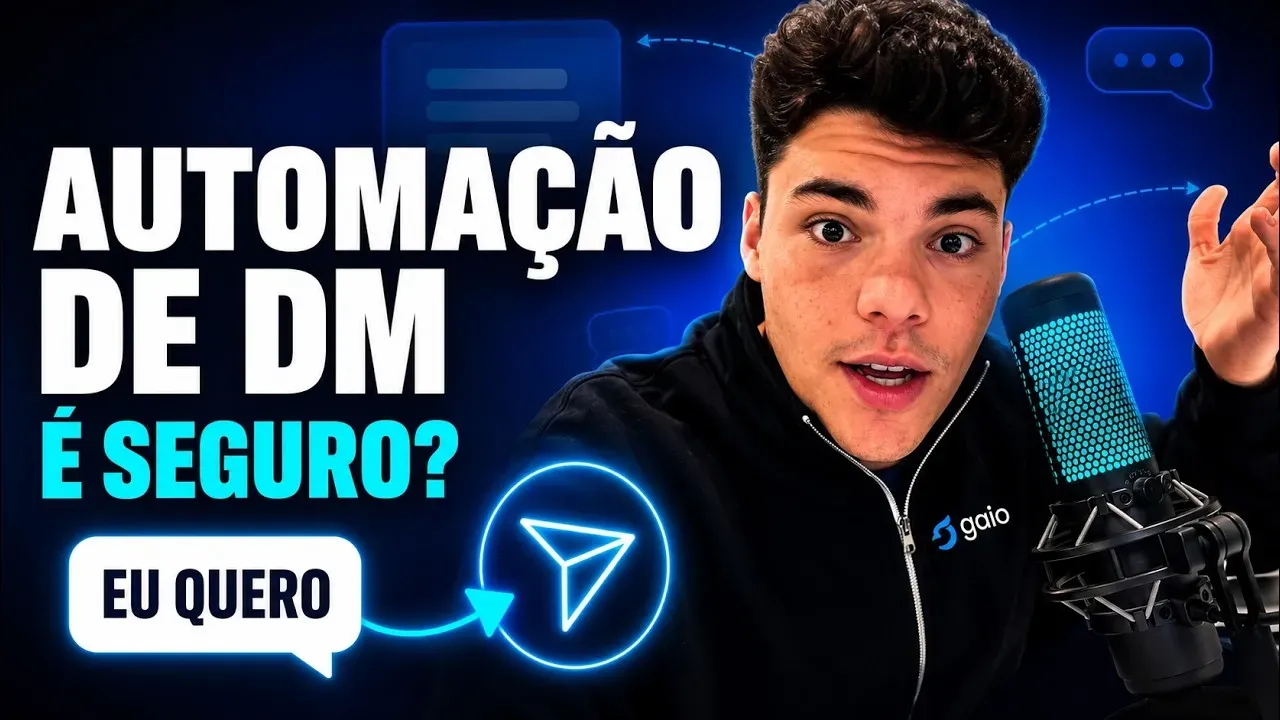 Thumbnail do vídeo explicando automação Instagram segura: API oficial da Meta contra bots ilegais
